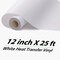 White Iron on Vinyl Roll - 12" x 25ft Heat Transfer Vinyl, Clothing Heavy Duty White HTV Vinyl, Easy Cutting & Weeding